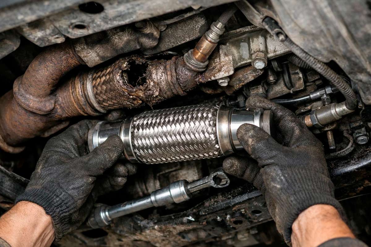 Замена гофры без снятия коллектора — возможно ли